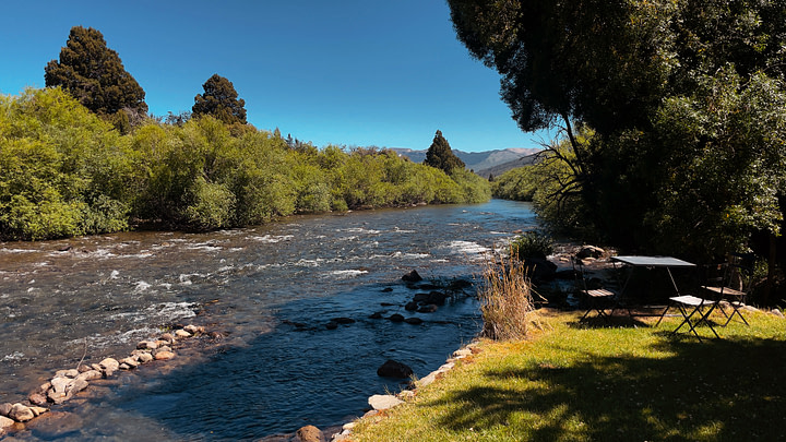 The river Quilquihue which drains the Lake Lolog, near San Martin de Los Andes, Argentina.