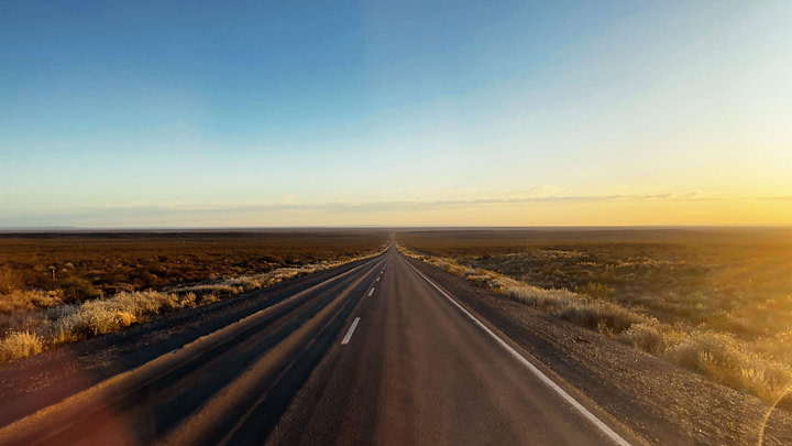 The long long roads in South America.You drive through infinite straight lines when you travel from Buenos Aires to San Martin de los Andes (Argentina)