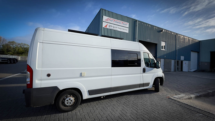 Thoroughly washing our van before shipping it in Rotterdam